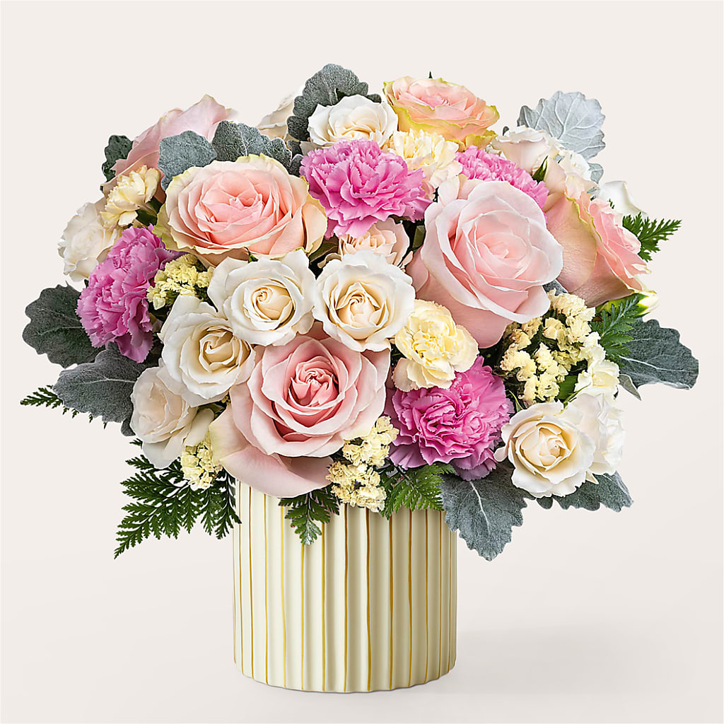Blissful Moments Bouquet with Ivory Vase – FELTY-ROLAND FLORIST & PLANT INC, Elizabethton TN