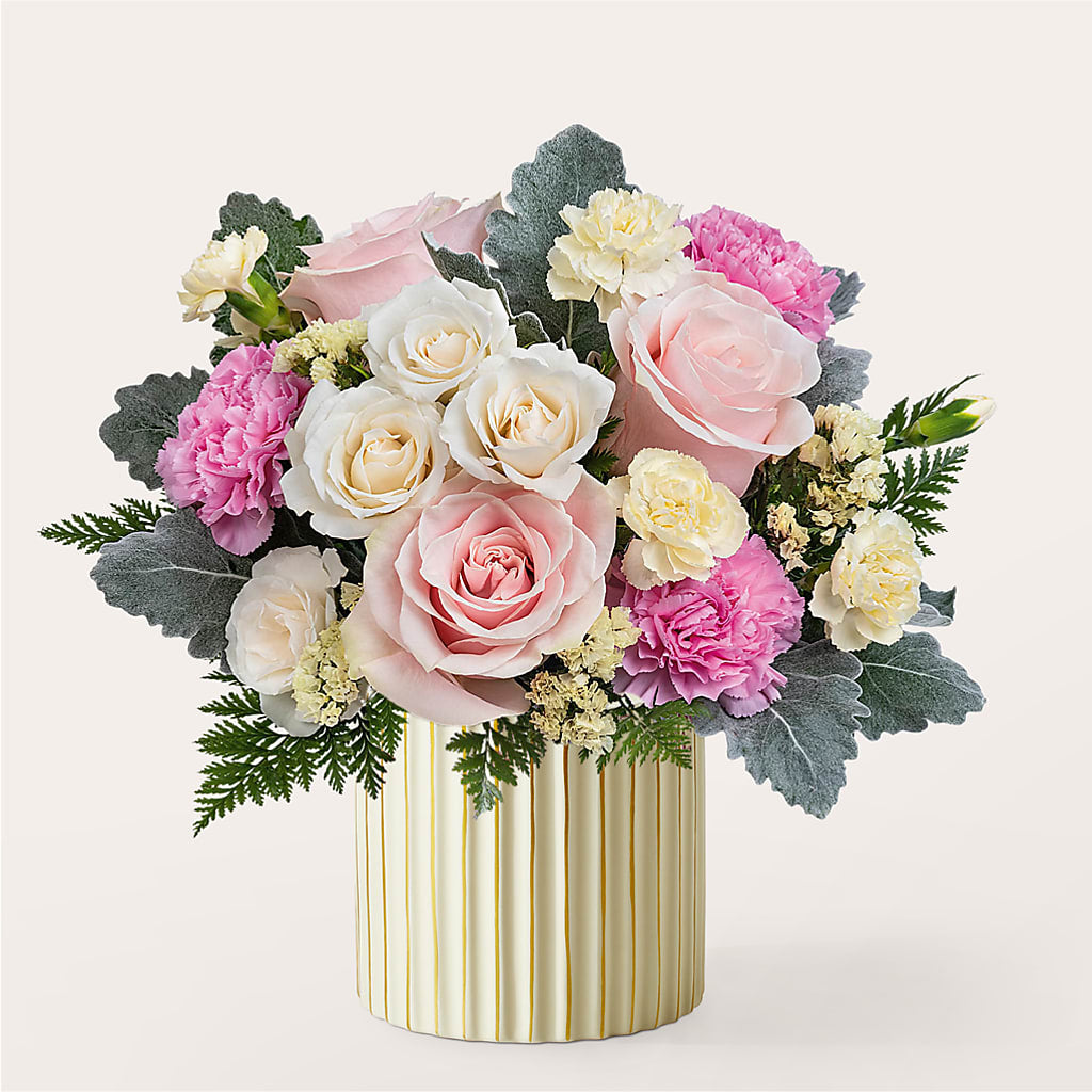 Blissful Moments Bouquet with Ivory Vase – FELTY-ROLAND FLORIST & PLANT INC, Elizabethton TN