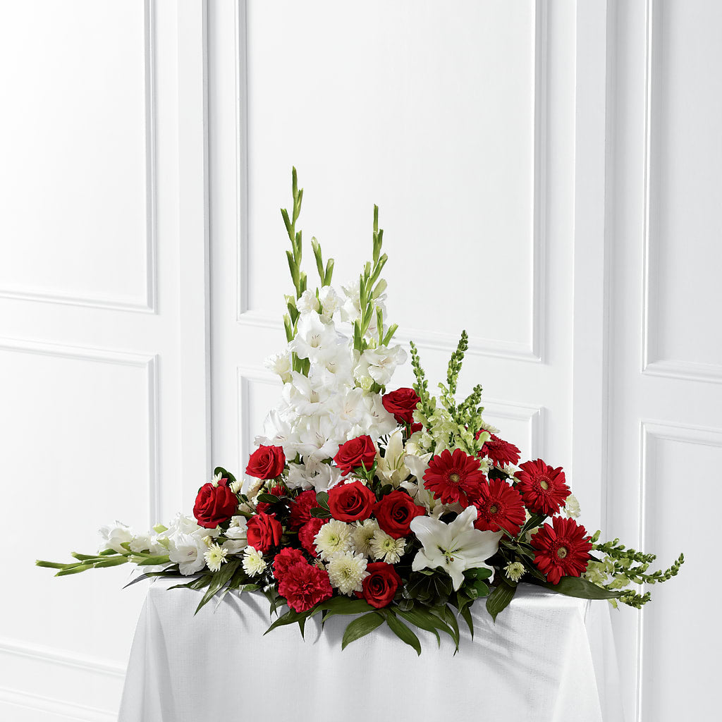 Crimson & White Arrangement – FELTY-ROLAND FLORIST & PLANT INC, Elizabethton TN