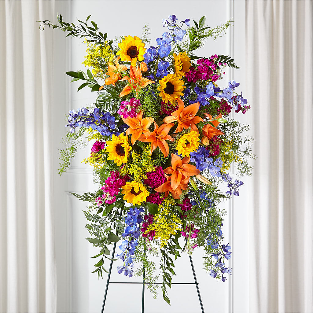 Sunlit Memories Standing Spray (Standard) – FELTY-ROLAND FLORIST & PLANT INC, Elizabethton TN