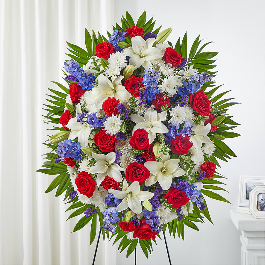 Cherished Service Standing Spray – FELTY-ROLAND FLORIST & PLANT INC, Elizabethton TN