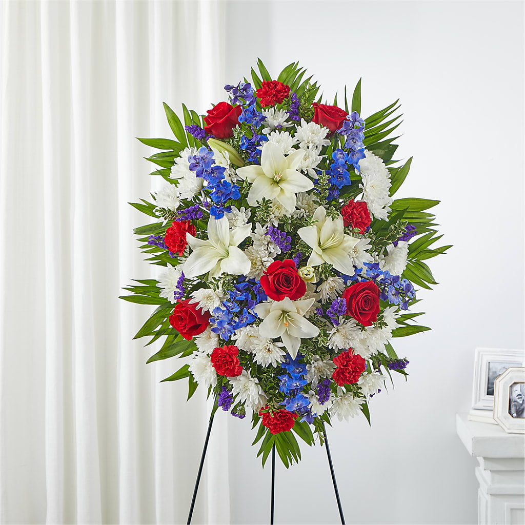 Cherished Service Standing Spray – FELTY-ROLAND FLORIST & PLANT INC, Elizabethton TN