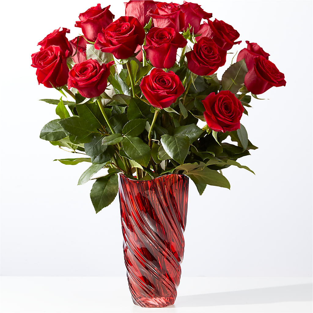 Classic Love Red Rose Bouquet with Luxe Swirl Vase – FELTY-ROLAND FLORIST & PLANT INC, Elizabethton TN