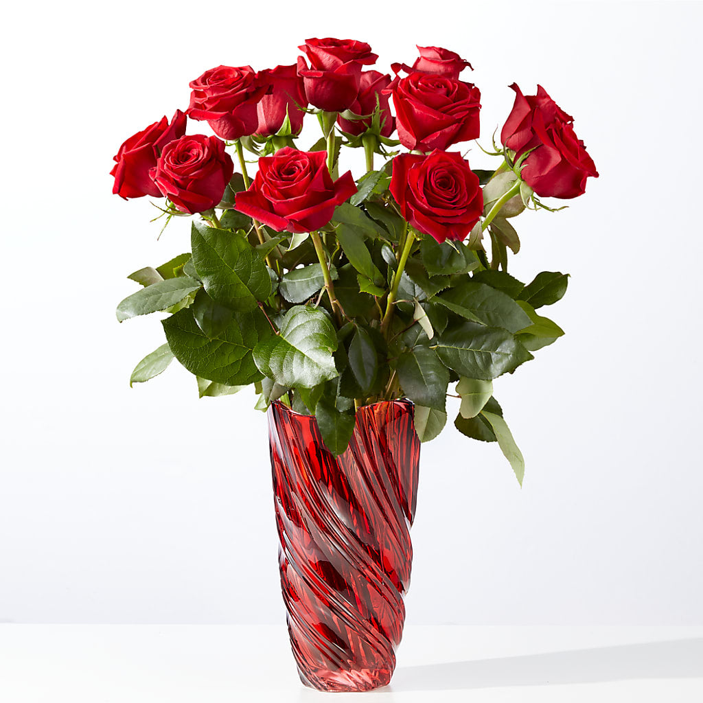 Classic Love Red Rose Bouquet with Luxe Swirl Vase – FELTY-ROLAND FLORIST & PLANT INC, Elizabethton TN