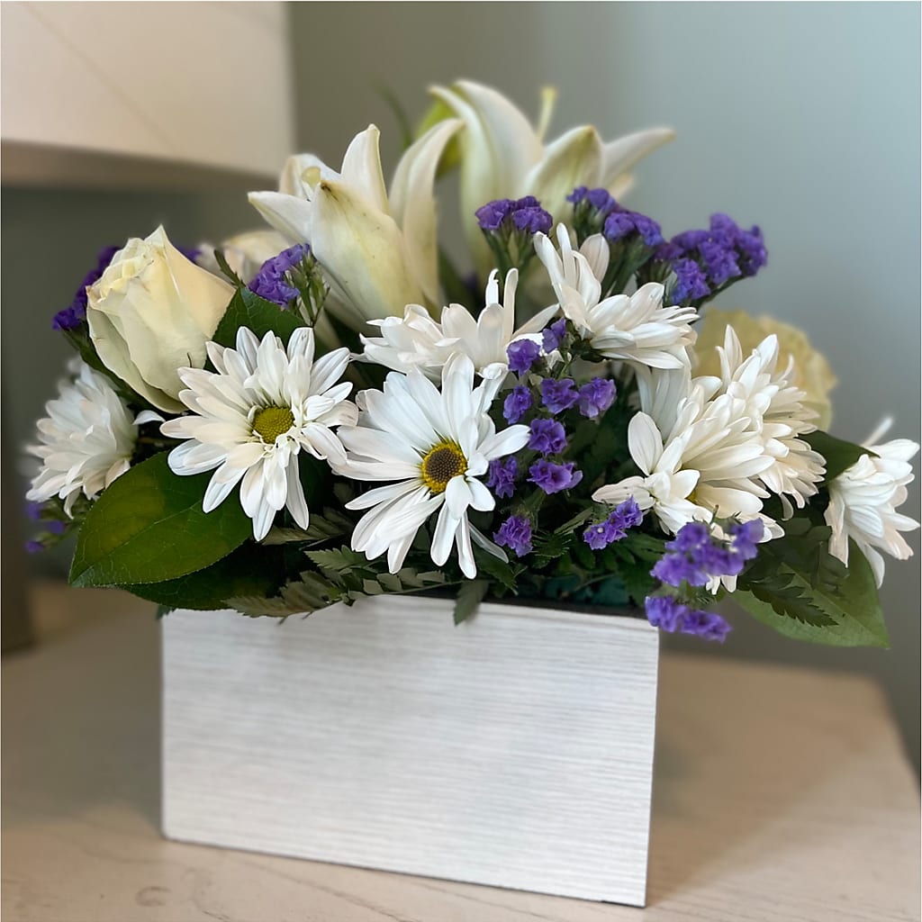 Beyond Blue Box Bouquet – FELTY-ROLAND FLORIST & PLANT INC, Elizabethton TN
