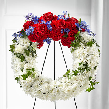 Patriotic Passion Wreath – FELTY-ROLAND FLORIST & PLANT INC, Elizabethton TN