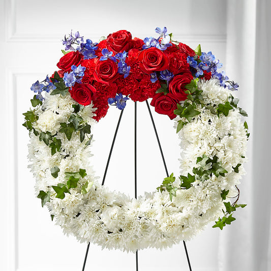 Patriotic Passion Wreath – FELTY-ROLAND FLORIST & PLANT INC, Elizabethton TN
