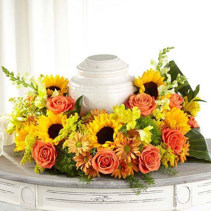 Faithful Sunflower Cremation Adornment – FELTY-ROLAND FLORIST & PLANT INC, Elizabethton TN