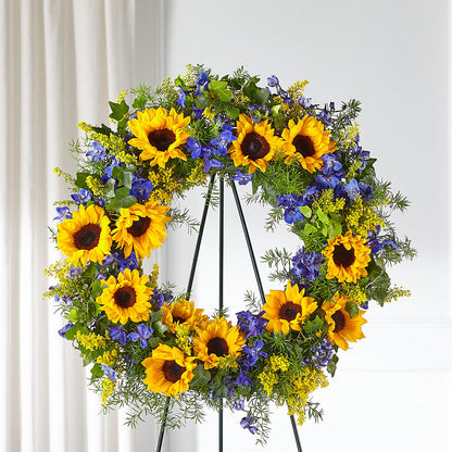 Bright Rays Wreath – FELTY-ROLAND FLORIST & PLANT INC, Elizabethton TN