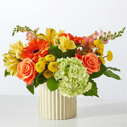 Autumn Sunshine Bouquet with Ivory Vase – FELTY-ROLAND FLORIST & PLANT INC, Elizabethton TN