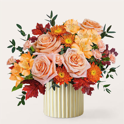 Spiced Latte Bouquet with Ivory Vase – FELTY-ROLAND FLORIST & PLANT INC, Elizabethton TN