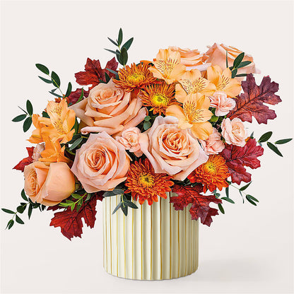 Spiced Latte Bouquet with Ivory Vase – FELTY-ROLAND FLORIST & PLANT INC, Elizabethton TN