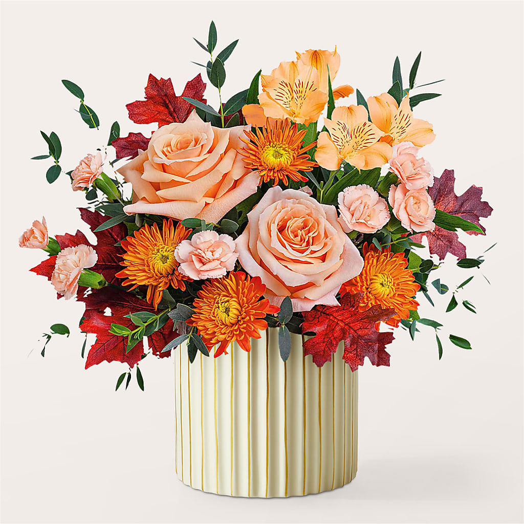 Spiced Latte Bouquet with Ivory Vase – FELTY-ROLAND FLORIST & PLANT INC, Elizabethton TN
