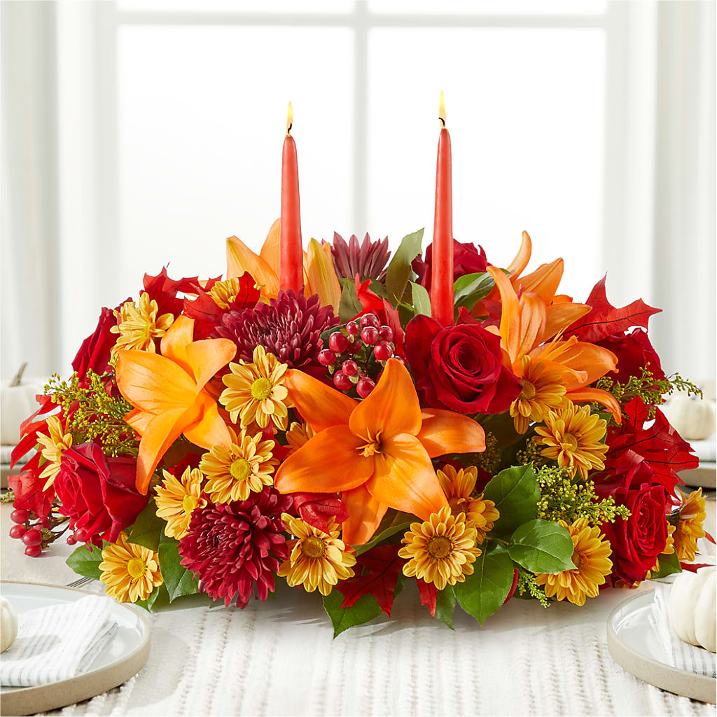 Autumn's Embrace Centerpiece – FELTY-ROLAND FLORIST & PLANT INC, Elizabethton TN